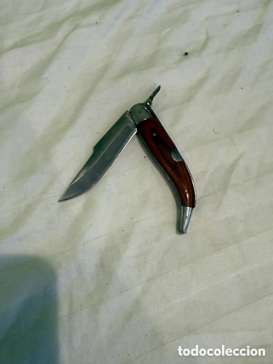 Militaria: NAVAJA JKR ORIGINAL MANGO DE MADERA &ndash; ACERO INOXIDABLE
