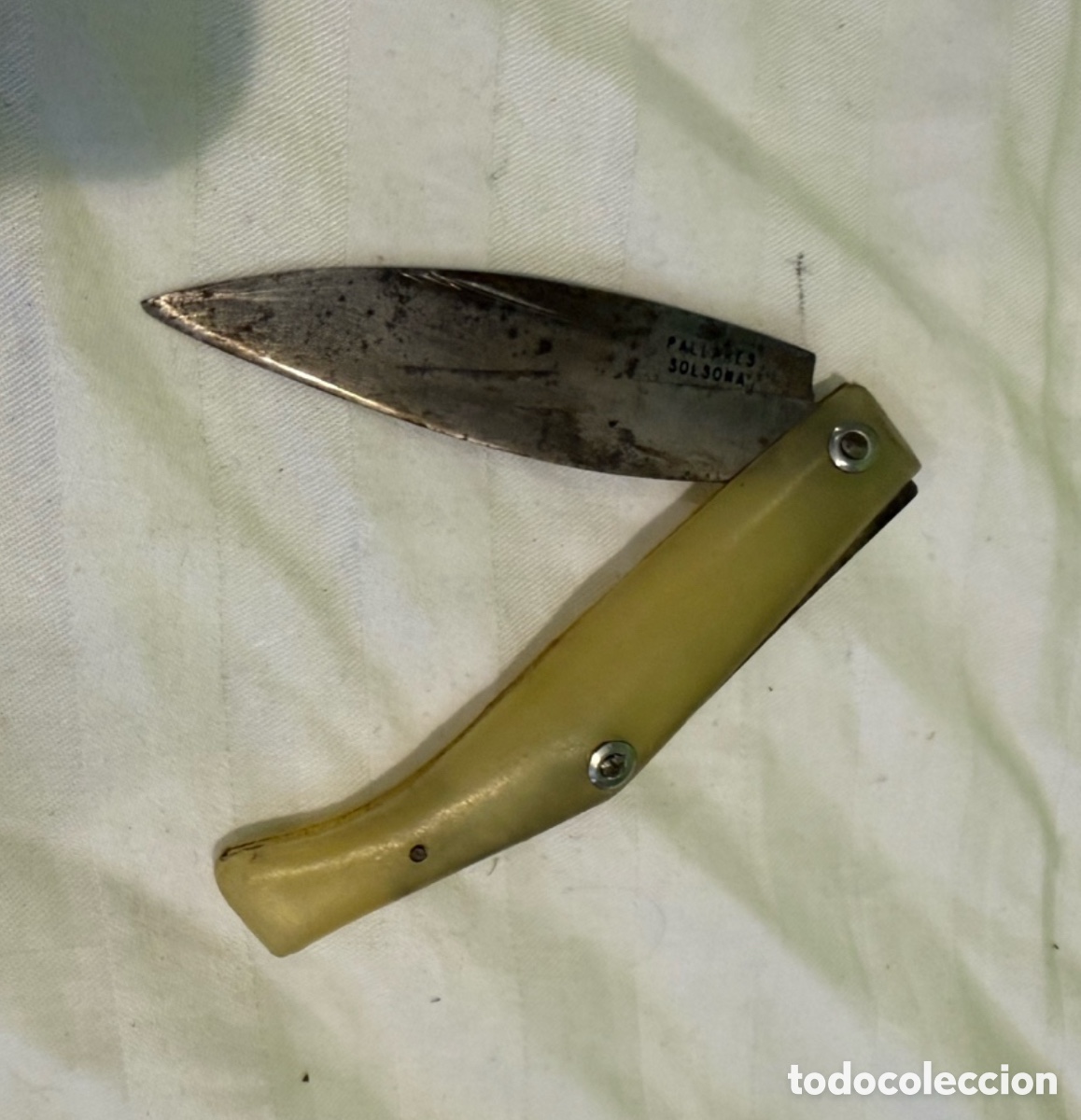 Militaria: NAVAJA PALLAR&Egrave;S SOLSONA ORIGINAL &ndash; MANGO COLOR MARFIL