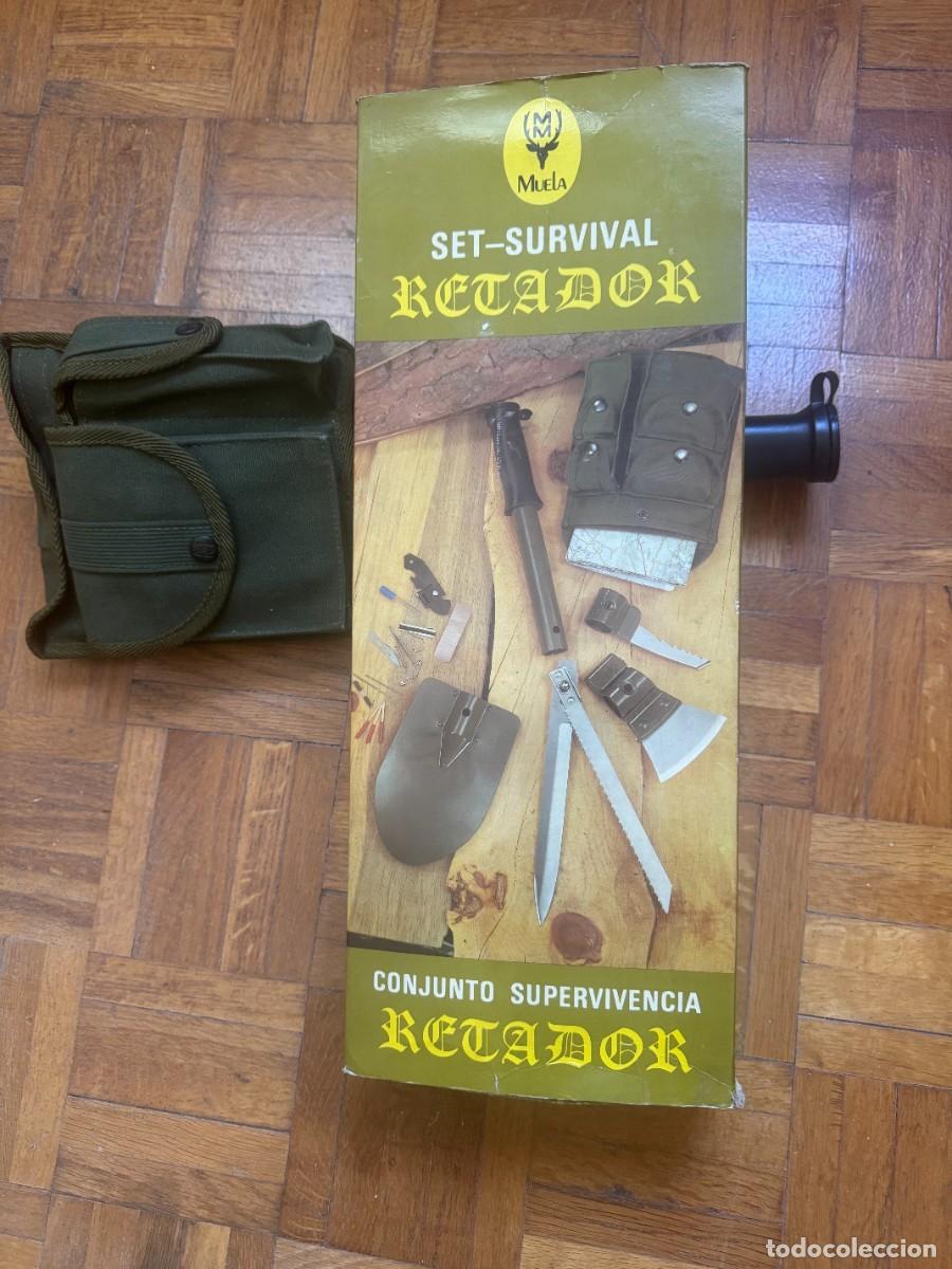 Militaria: Cuchillo Conjunto Supervivencia Muela Retador A&ntilde;os 80 - Impecable NUEVO EN CAJA (NOS)