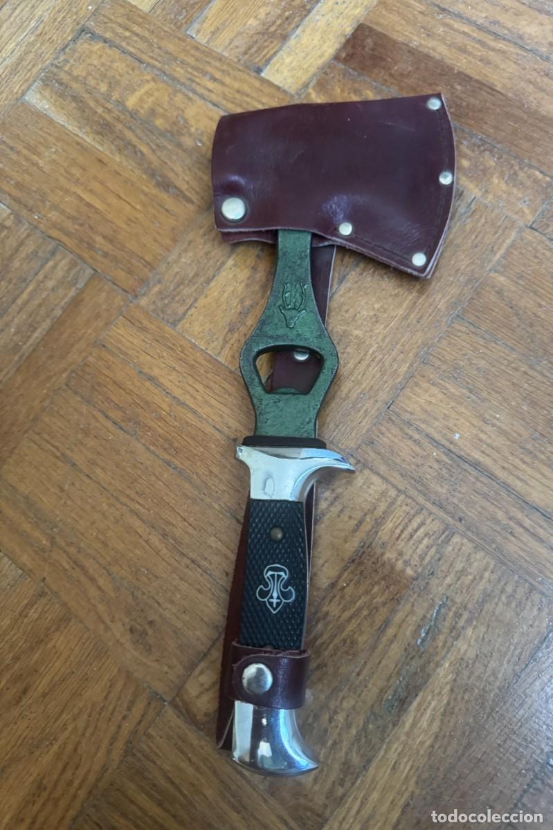 Militaria: Hacha Muela Scout Vintage A&ntilde;os 80 - Con Funda Original (Usada)