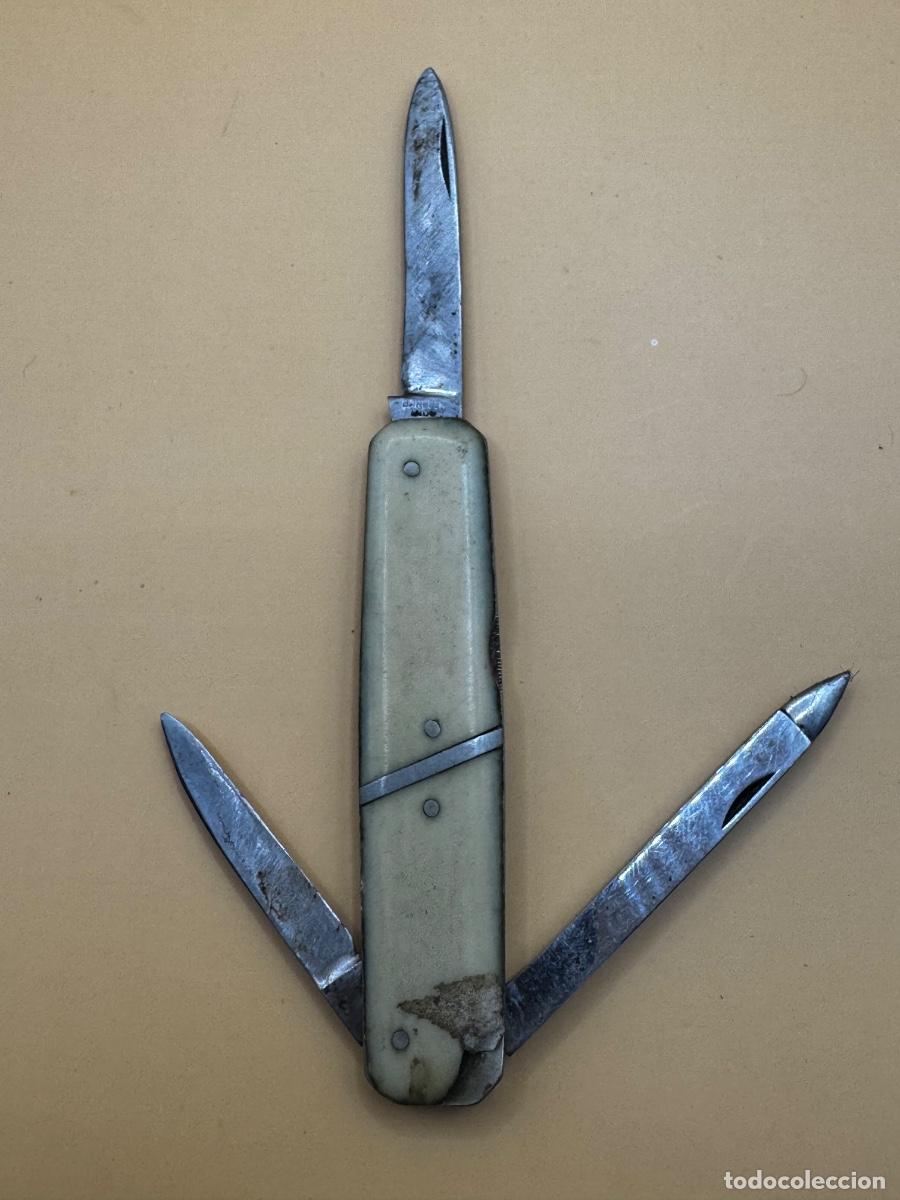Militaria: ANTIGUA NAVAJA MULTIUSOS BARCEON INOX &ndash; 3 HERRAMIENTAS &ndash; CUCHILLER&Iacute;A VINTAGE
