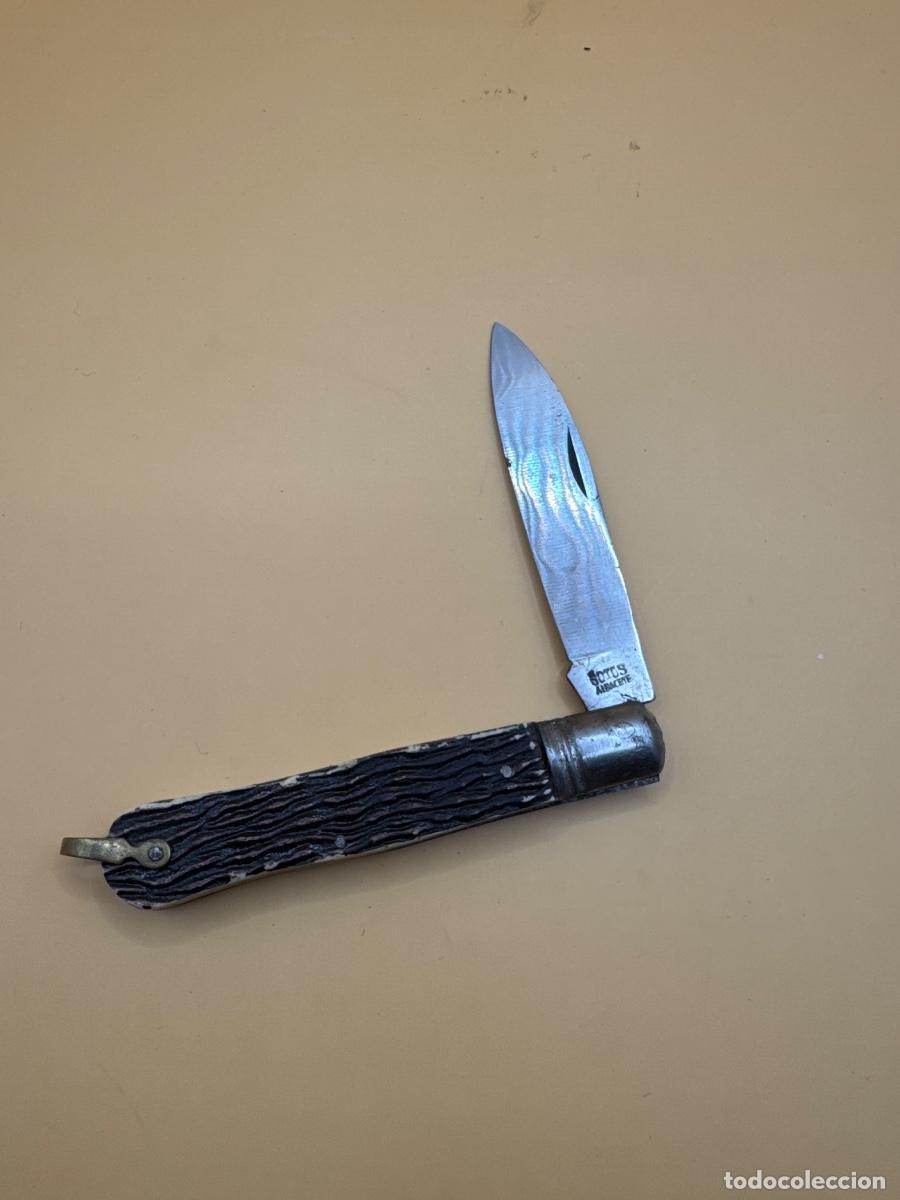 Militaria: ANTIGUA NAVAJA SOTOS ALBACETE &ndash; CIERRE DE PALANQUILLA &ndash; CACHAS ESTRIADAS &ndash; VINTAGE