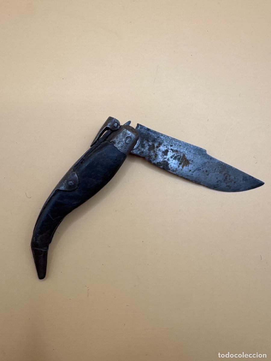 Militaria: ANTIGUA NAVAJA CABRITERA DE PALANQUILLA &ndash; MANGO CURVO &ndash; CUCHILLER&Iacute;A TRADICIONAL