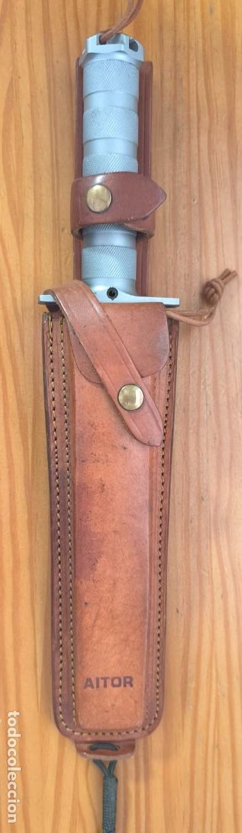 Militaria: CUCHILLO AITOR JUNGLE KING 1 FUNDA DE CUERO CON TIRACHINAS INTEREJERCITOS