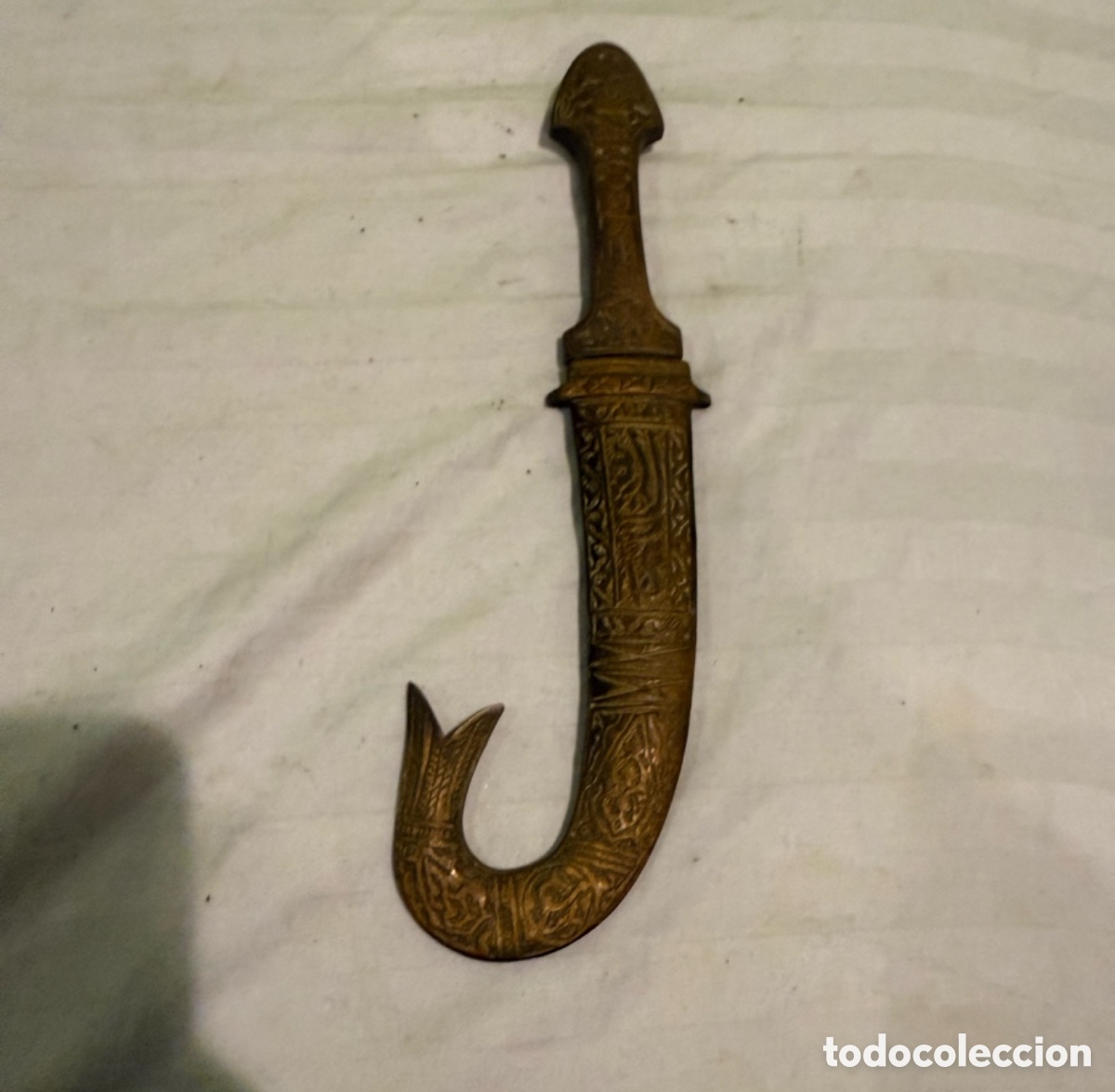 Militaria: ANTIGUA DAGA &Aacute;RABE JAMBIYA SIGLO XIX&ndash;XX &ndash; RICOS GRABADOS Y VAINA DECORADA