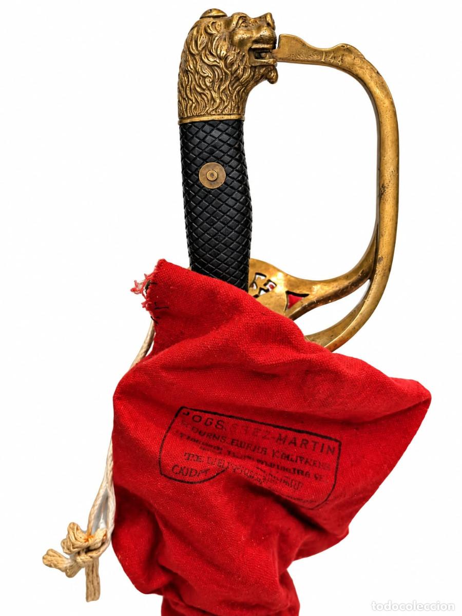 Militaria: ESPADA-SABLE PUERTO SEGURO OFICIAL DE LOS PRIMEROS N&ordm; 144 MODELO 1943 CON VAINA Y FUNDA