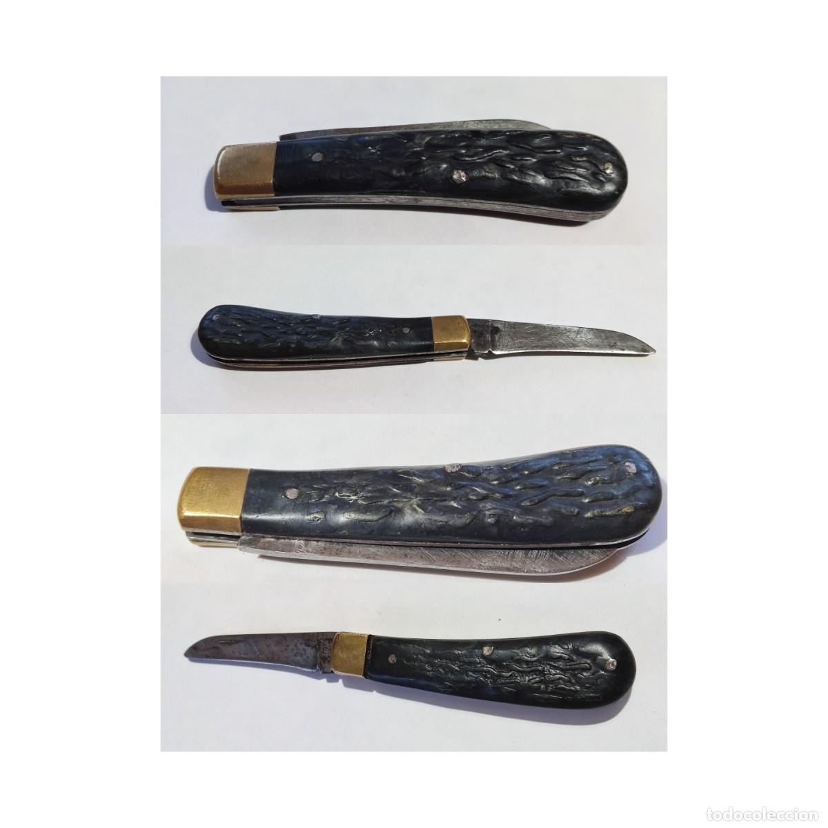 Militaria: Antiguo Navaja de Bolsillo Cachas de Hueso , Sheffield England Herramienta de Corte ,Frutera