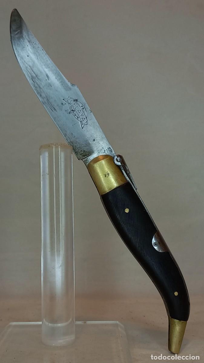 Militaria: ANTIGUA NAVAJA ARTESANAL DE ALBACETE DE PALANQUILLA , DEL ARTESANO JUAN ANTONIO MARTINEZ CELAYA