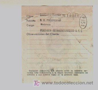 Militaria: Hoja de control de carga de cartucheria. U.E.E.. A&ntilde;os 60. - Foto 2
