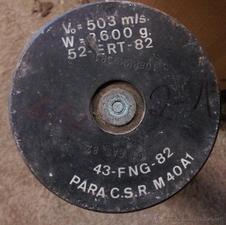 Militaria: Vaina de 106 mm, sin retroceso, INERTE - Foto 2