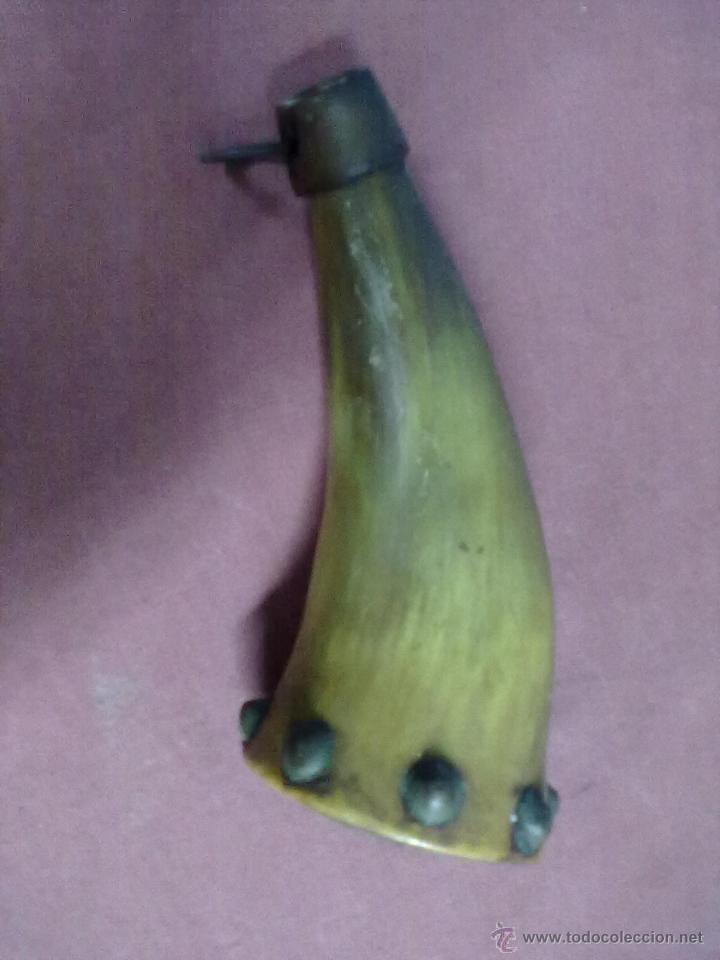 Militaria: CUERNO POLVORERA ASTA - Foto 1