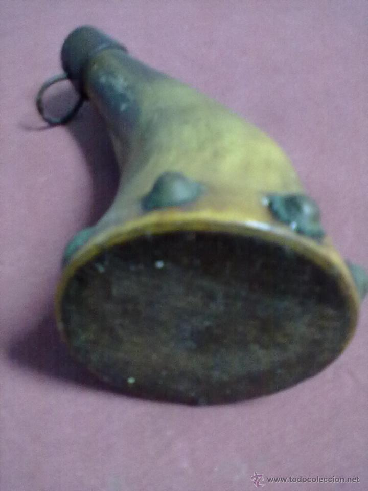 Militaria: CUERNO POLVORERA ASTA - Foto 2