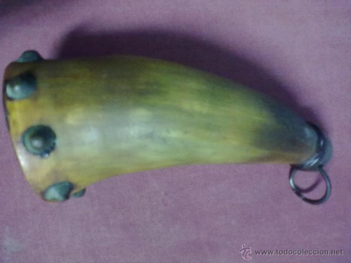 Militaria: CUERNO POLVORERA ASTA - Foto 3