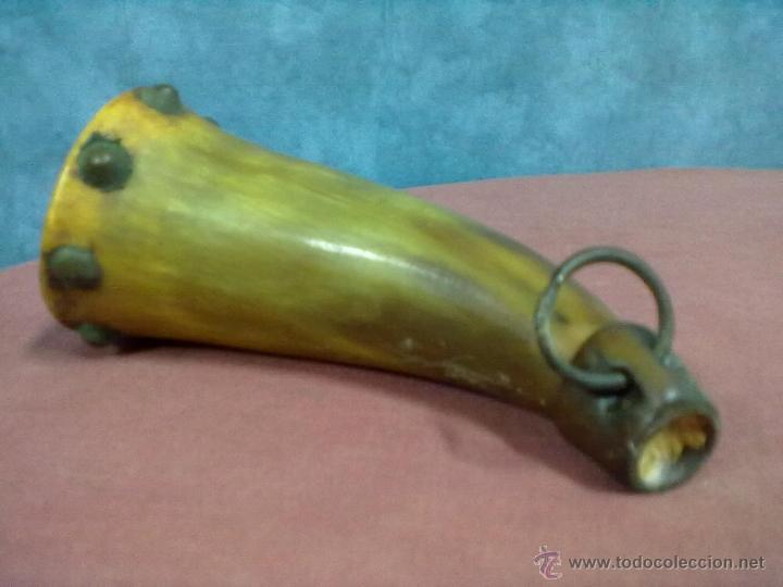 Militaria: CUERNO POLVORERA ASTA - Foto 4