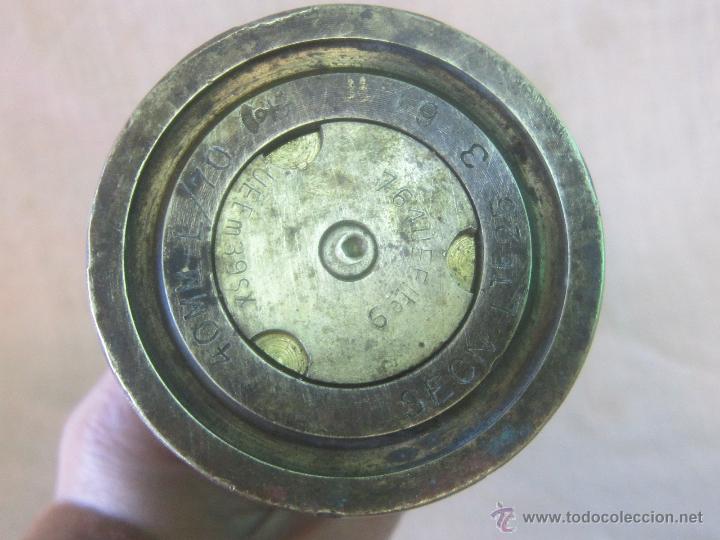 Militaria: ANTIGUA VAINA VAC&Iacute;A DE PROYECTIL EN BRONCE - - Foto 8