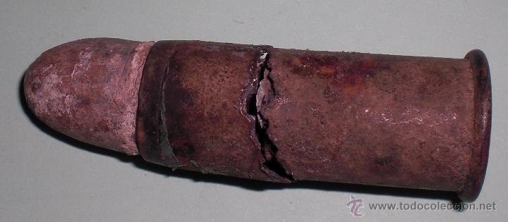Militaria: cartucho y proyectil berdan marcaje corona - Foto 1
