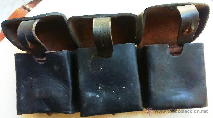 Militaria: CARTUCHERAS CUERO NEGRO. - Foto 3