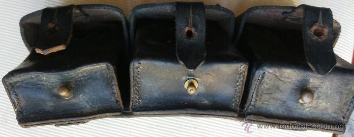 Militaria: CARTUCHERAS CUERO NEGRO. - Foto 4
