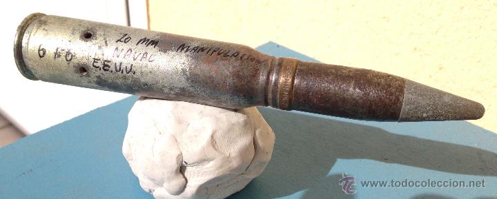 Militaria: CARTUCHO 20 MM NAVAL. INERTE. - Foto 1