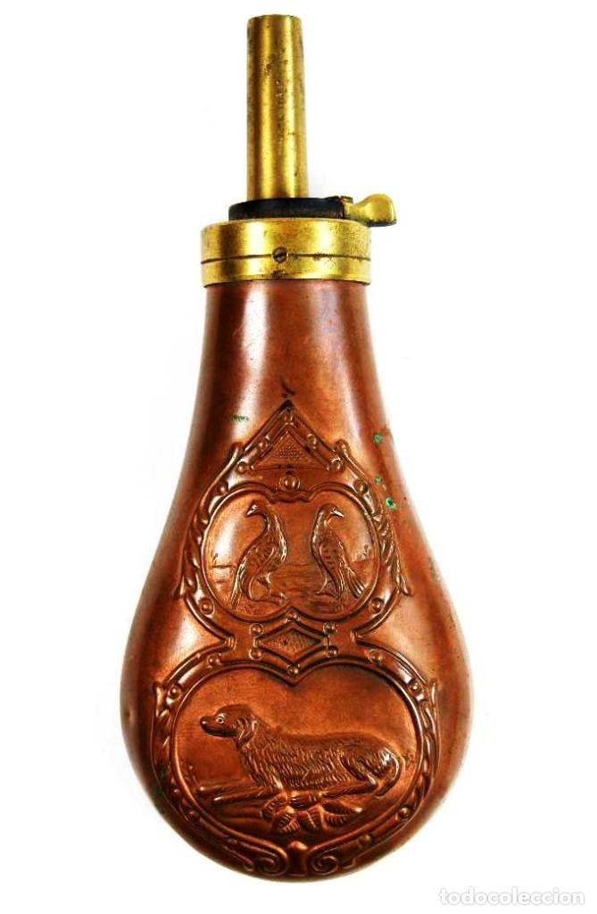 Militaria: Polvorera de Cobre y Lat&oacute;n - Foto 1