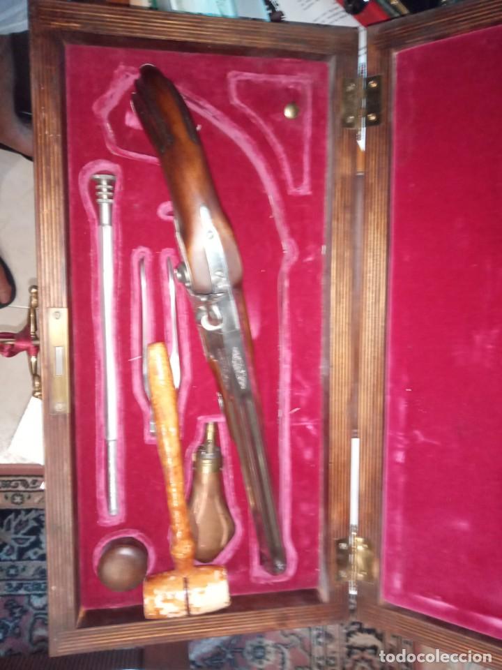 Militaria: PISTOLA DE DUELO EN CAJA CON SUS COMPLEMENTOS - Foto 4