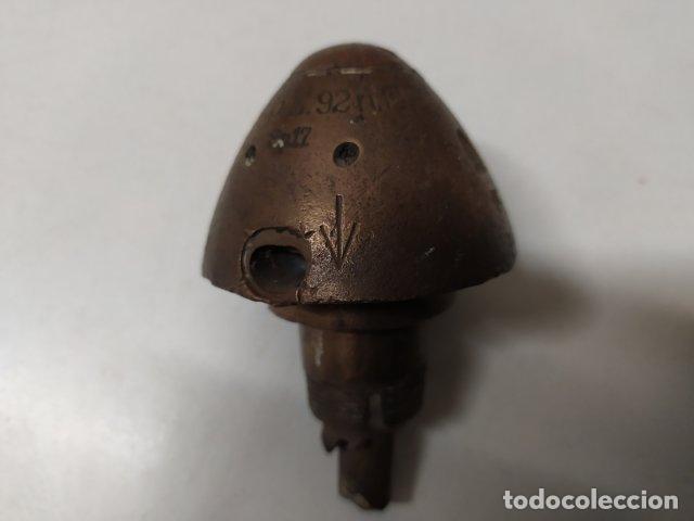 Militaria: ANTIGUA CABEZA OBUS INERTE - Foto 2