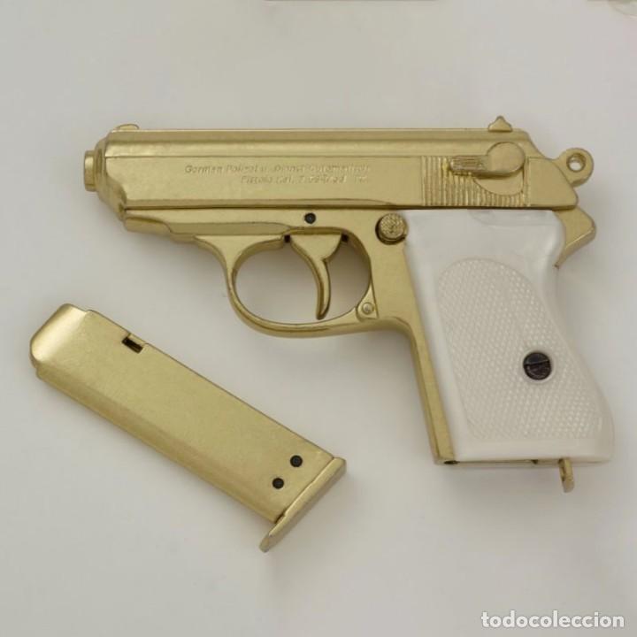 Militaria: R&eacute;plica Walther PPK Dorada DENIX - Foto 3