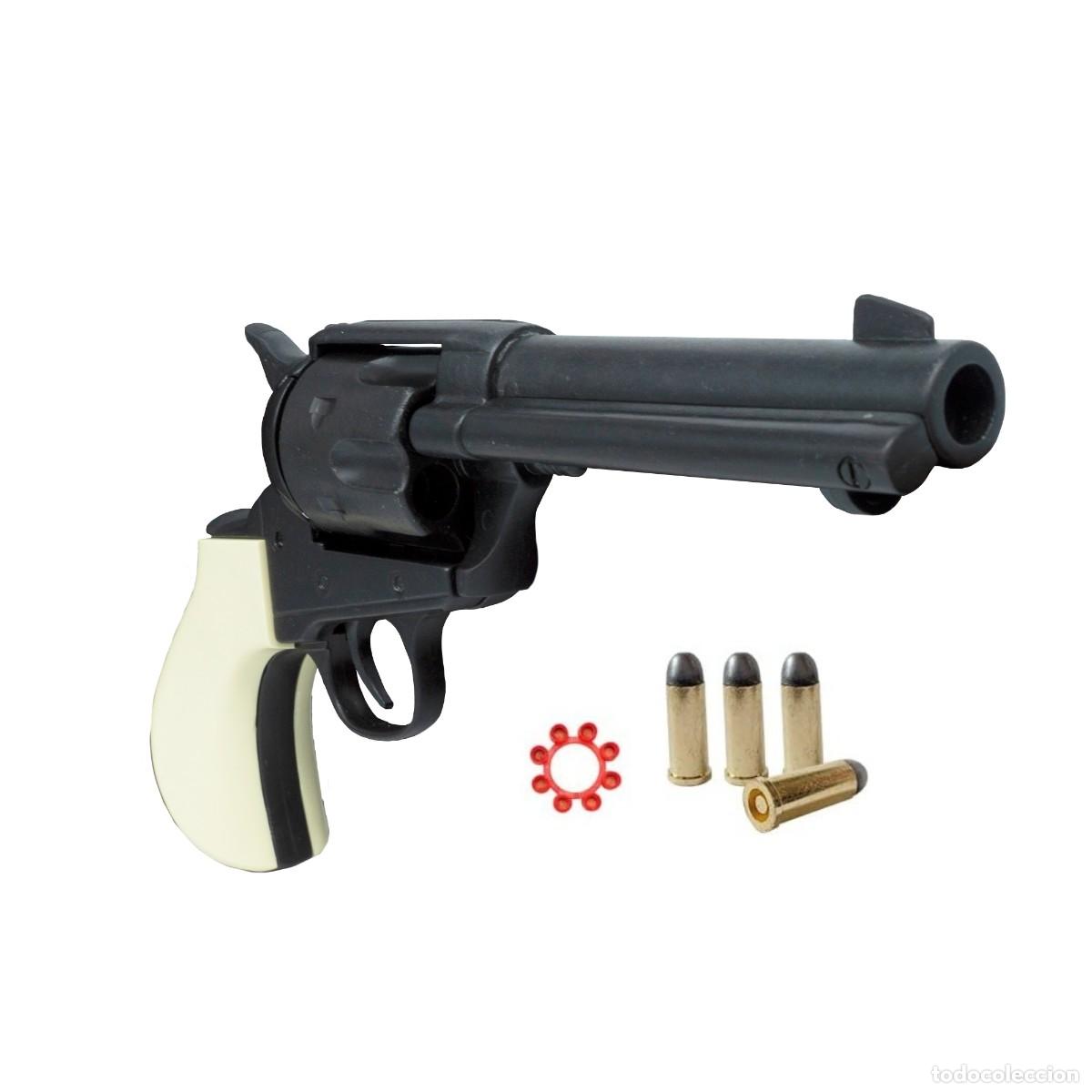 Militaria: Rev&oacute;lver Thunderer Black M &ndash; R&eacute;plica Kolser con Cacha imitaci&oacute;n Marfil y Caja Decorativa