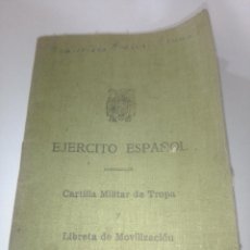 Militaria: CARTILLA MILITAR DE TROPA Y LIBRETA DE MOVILIZACIÓN DEL EJERCITO ESPAÑOL-REEMPLAZO DEL AÑO 1952