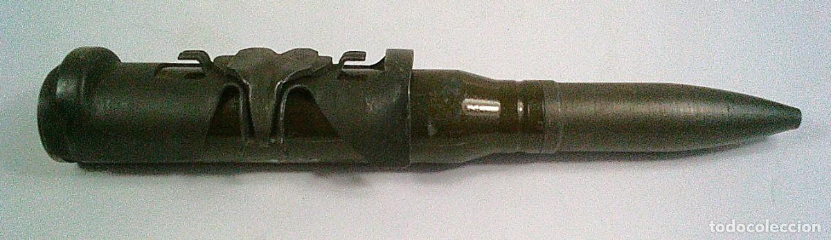 Militaria: DISPARO O CARTUCHO DE PRACTICAS TP-T FRANCES DE 20X139 20 X 139 PARA CA&Ntilde;ONES AUTOMATICOS DE 20 MM -2