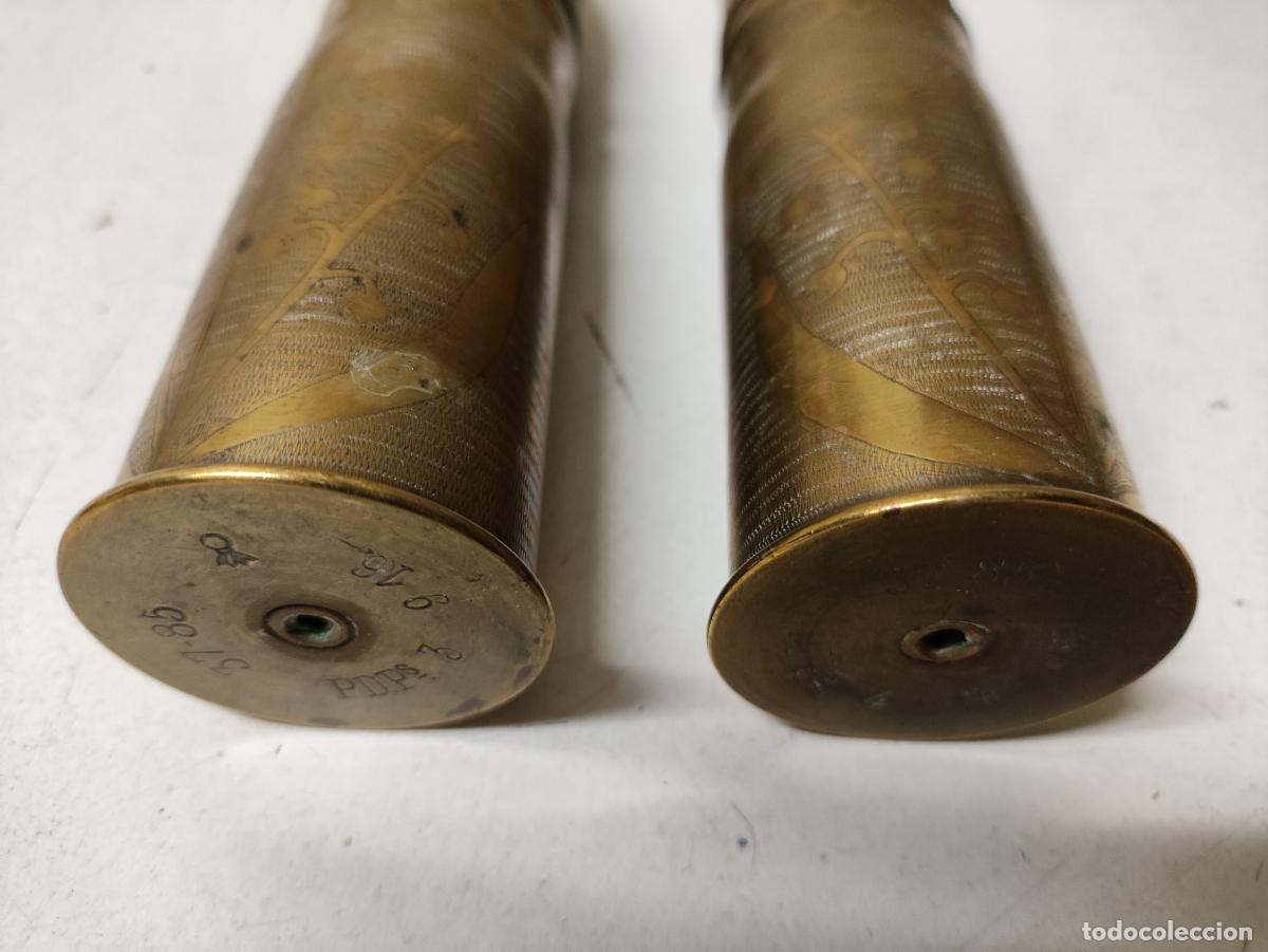 Militaria: ANTIGUA PAREJA POYECTIL INERTE - Foto 2
