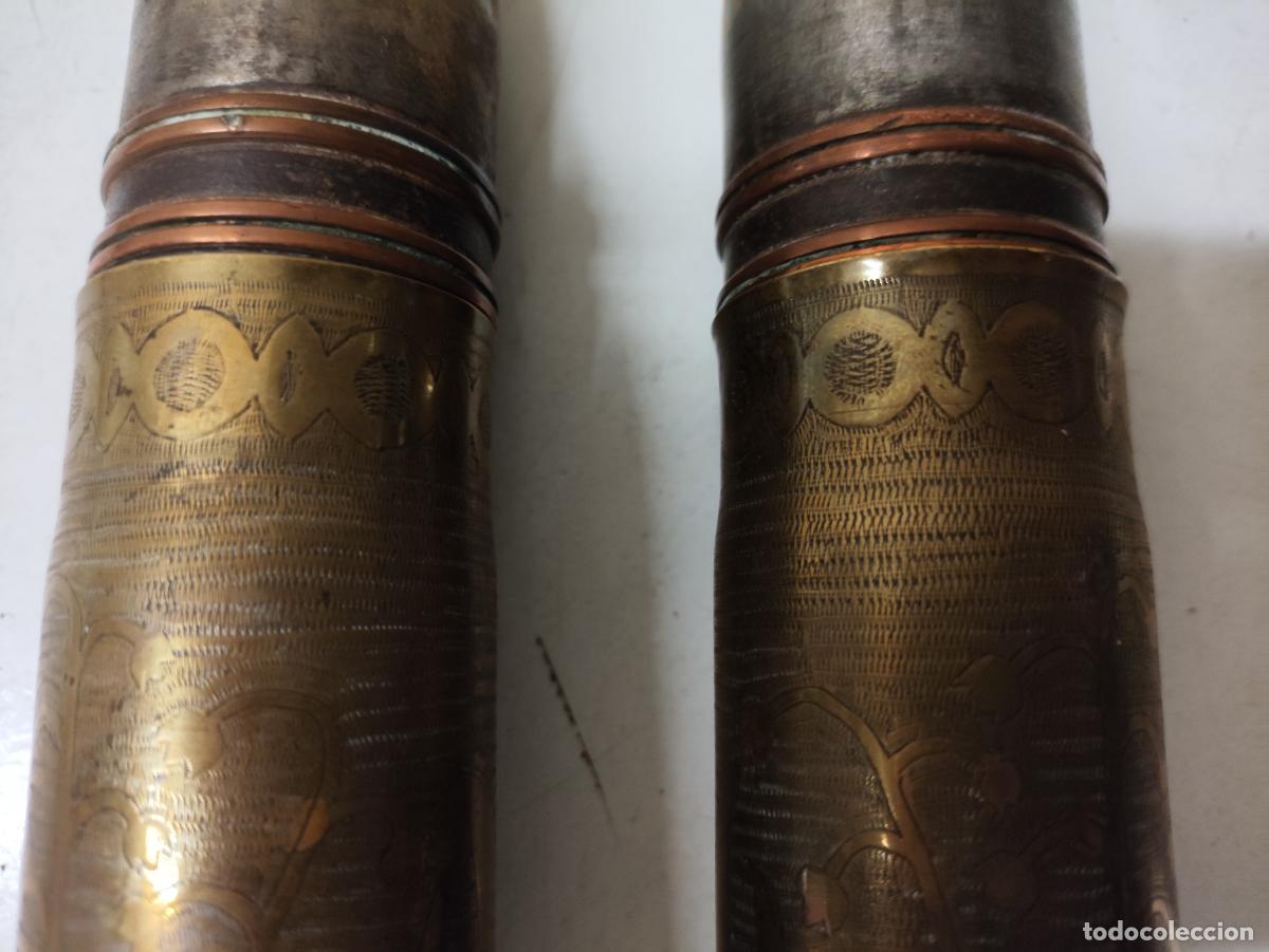 Militaria: ANTIGUA PAREJA POYECTIL INERTE - Foto 6