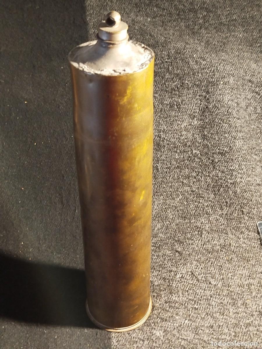 Militaria: WWI. Casquillo transformado en cantimplora. - Foto 1