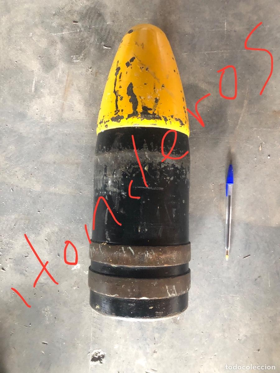 Militaria: PROYECTIL VICKERS 152,4 DE EXPERIENCIAS. Inerte - Foto 2