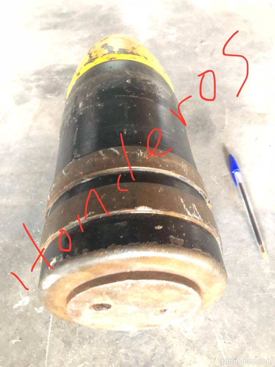 Militaria: PROYECTIL VICKERS 152,4 DE EXPERIENCIAS. Inerte - Foto 4