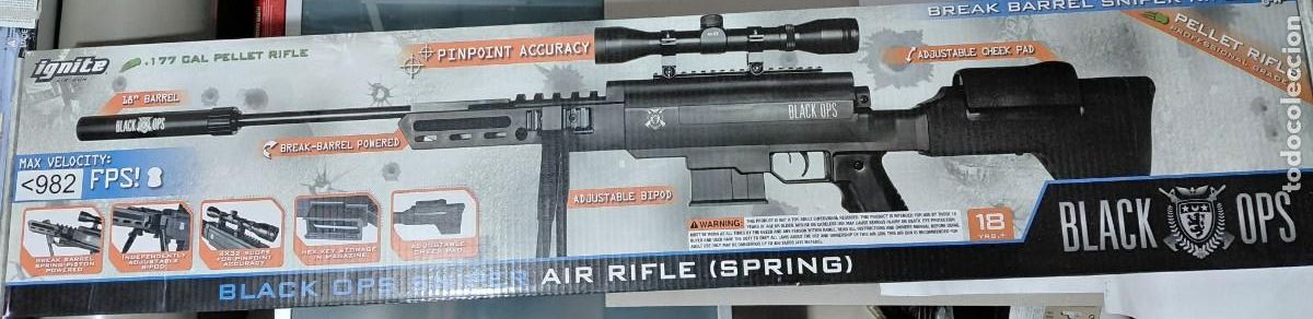 Militaria: Carabina aire Norica Ignite Black Ops Sniper 4.5 mm