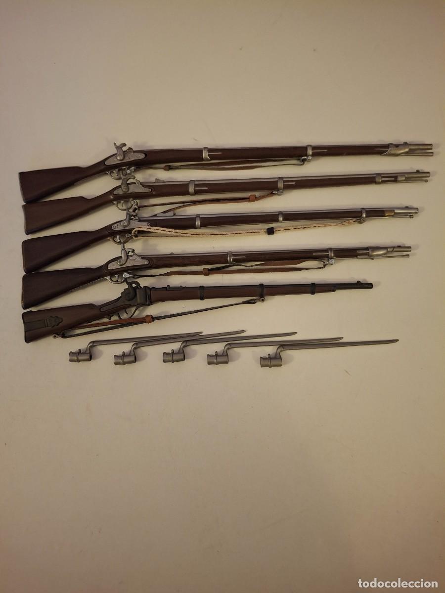 Militaria: Lote de 5 mosquetes diferentes de la guerra de secesi&oacute;n americana.