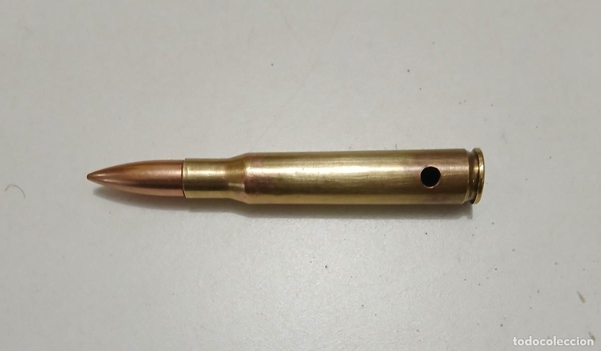 Militaria: marcaje: DEN 42. Cartucho USA INERTE y taladrado de calibre 30-06, 2&ordf; Guerra Mundial.