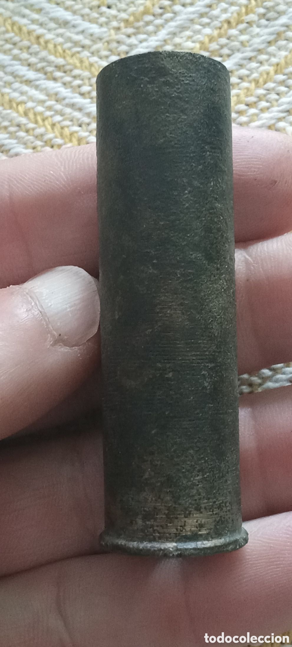 Militaria: Antiguo cartucho de lat&oacute;n. ?De CAZA s.XIX o III Guerra Carlista?.