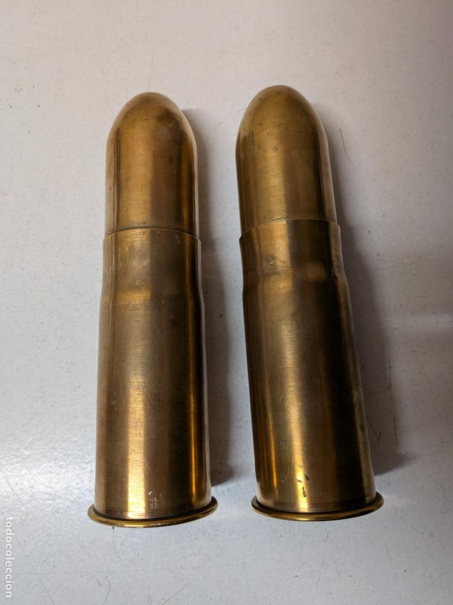 Militaria: ANTIGUO PAREJA PROYECTIL INERTE