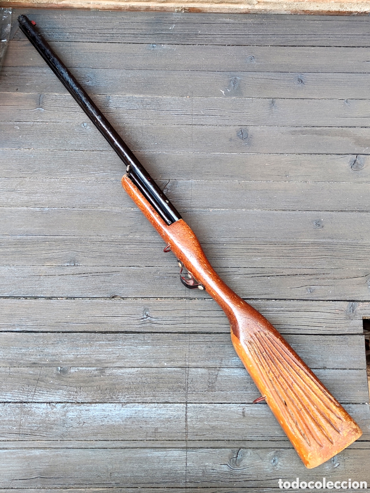 Militaria: Escopeta de juguete antigua artesanal c. 1950