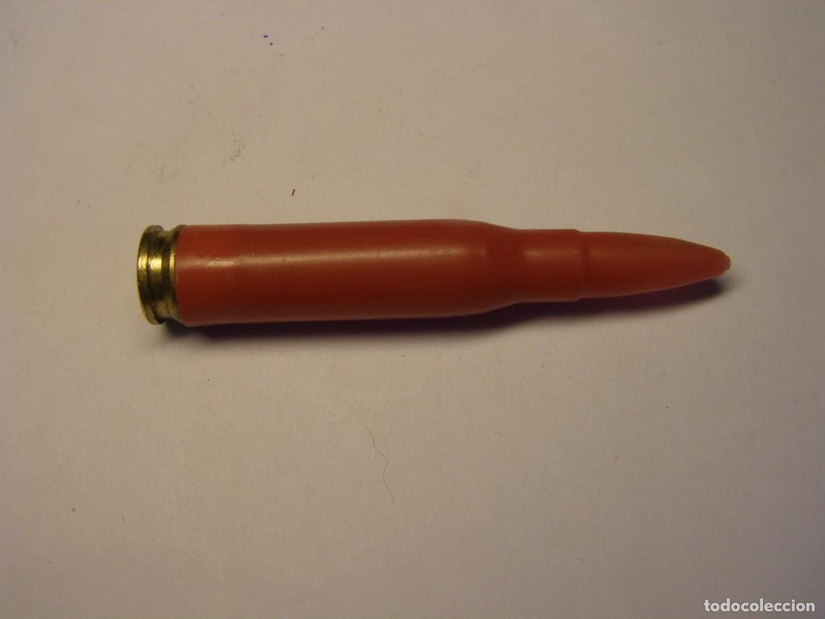 Militaria: Cartucho INERTE de calibre 7.62 X 51 mm. De fogueo, experimental, pist&oacute;n grande.