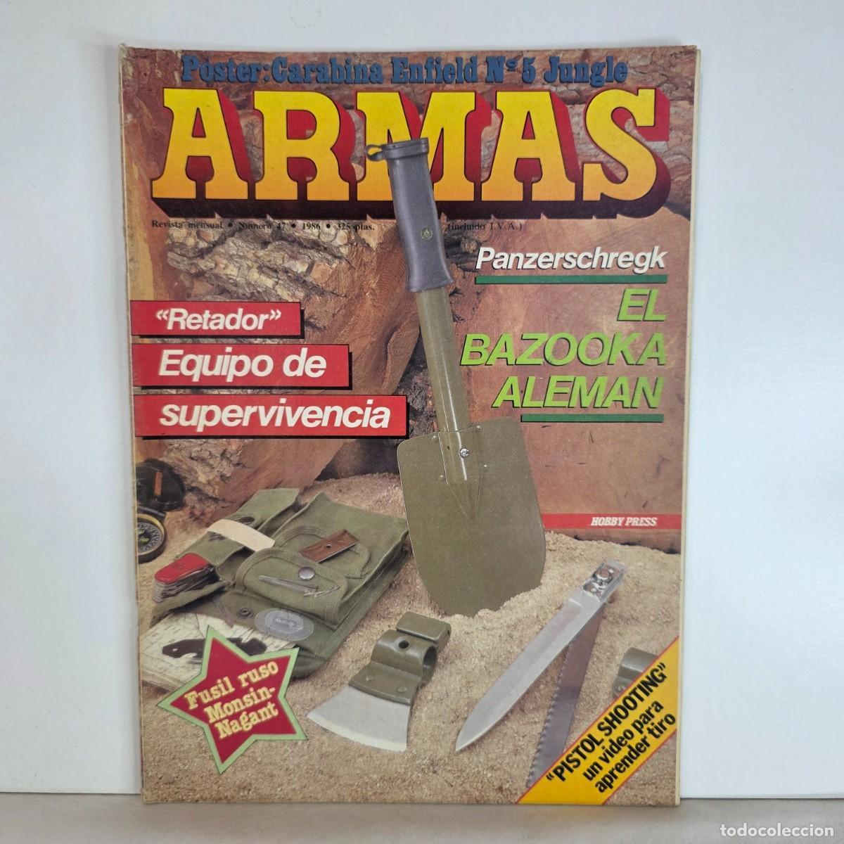 Militaria: Revista Armas n&ordm; 47 A&ntilde;o 1986 Panzerschreck Enfield N&ordm;5 Jungle