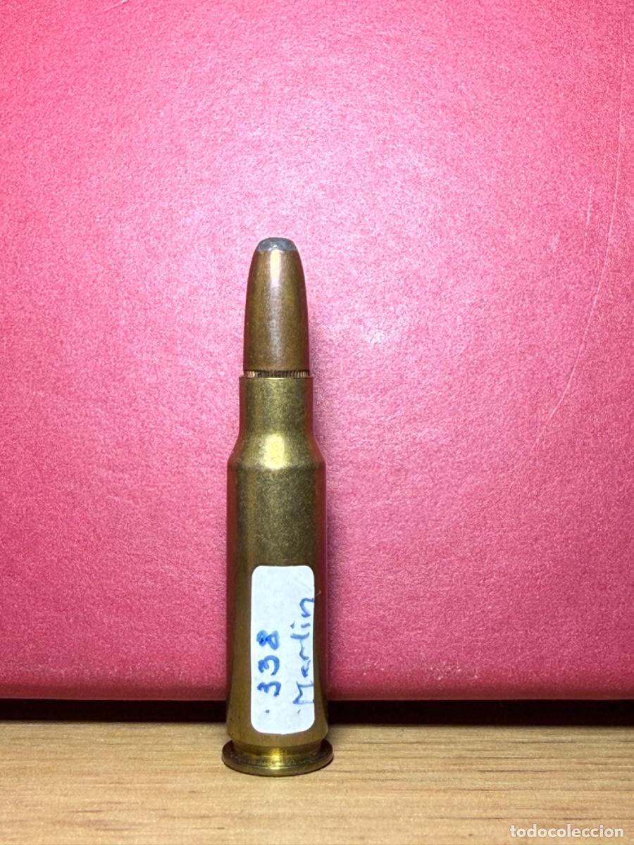 Militaria: .338 Marlin Express calibre deportivo Inerte para colecci&oacute;n.