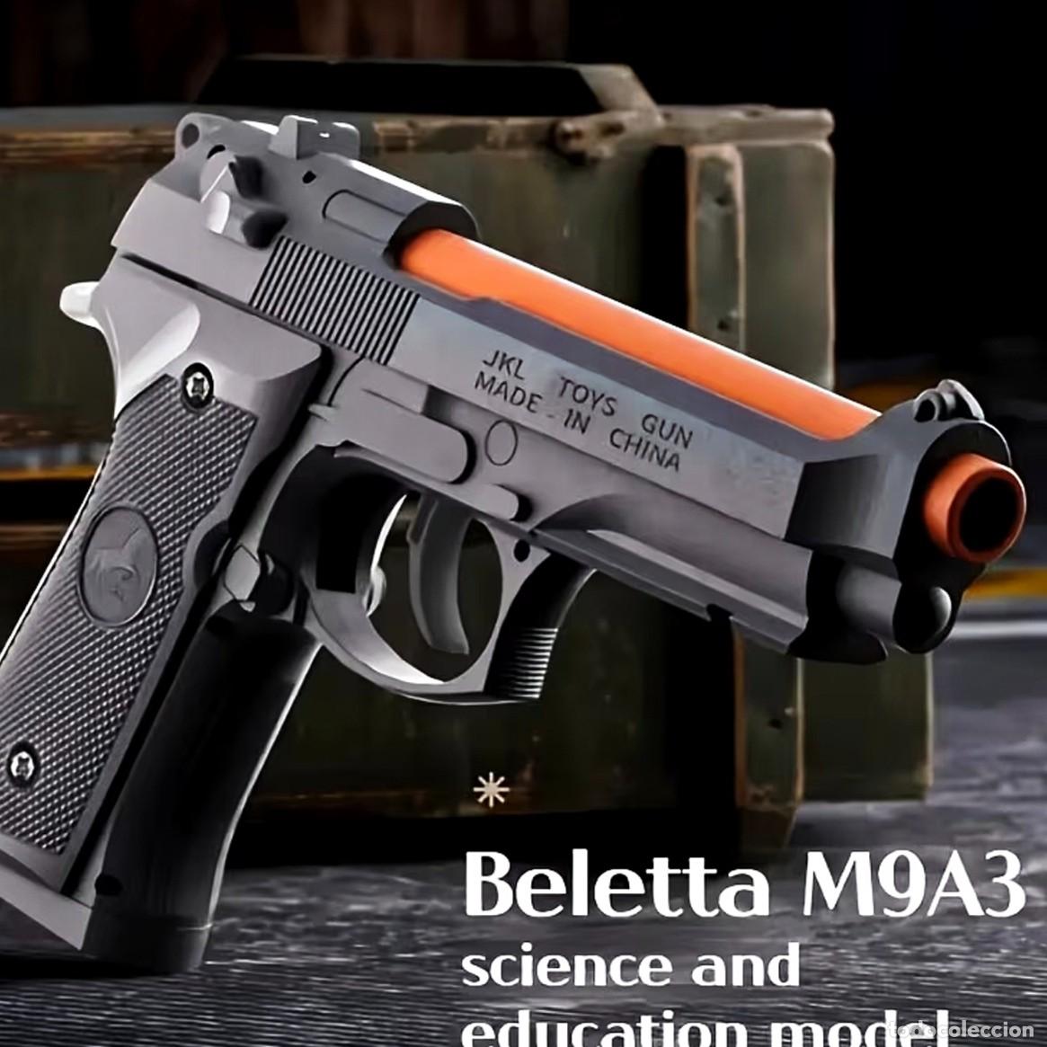 Militaria: PISTOLA AUTOMATICA GX4 XL NEGRA CON MUNICION DE ESPUMA. COMPLETA Y REALISTA.