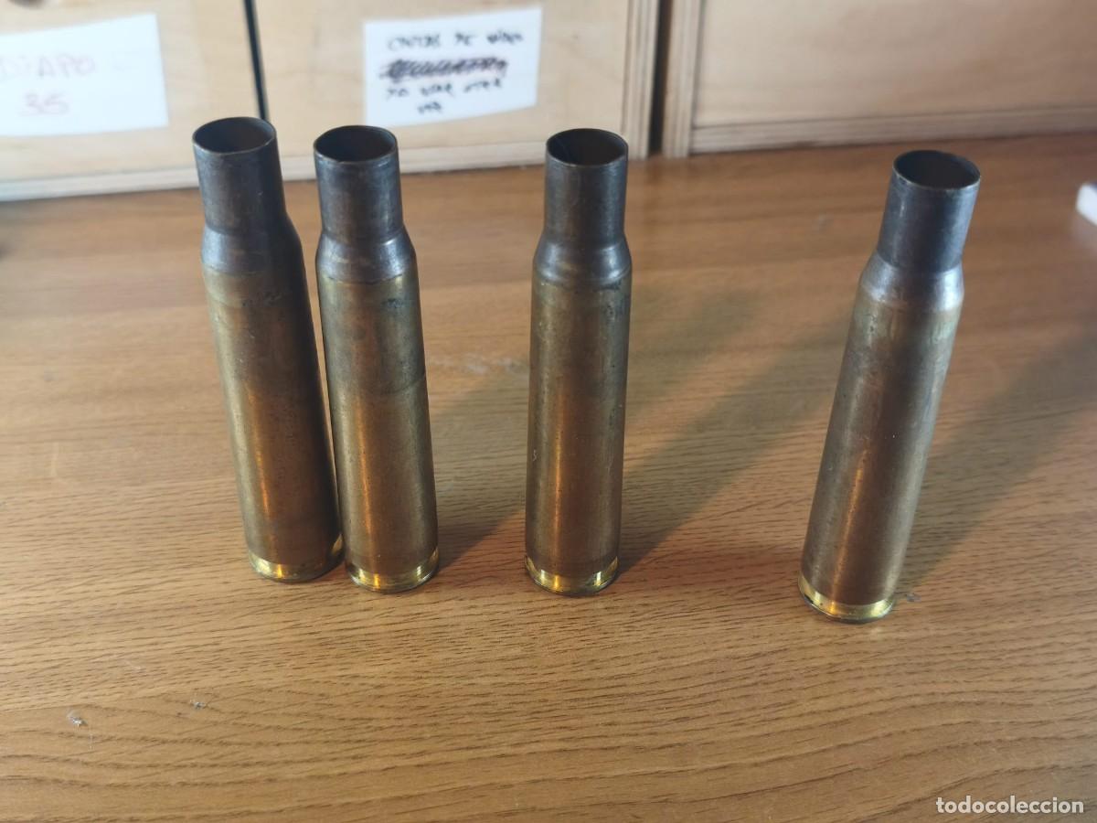 Militaria: vainas (casquillos) de munici&oacute;n de ametralladora pesada, espec&iacute;ficamente del calibre 12,7 x 99 mm