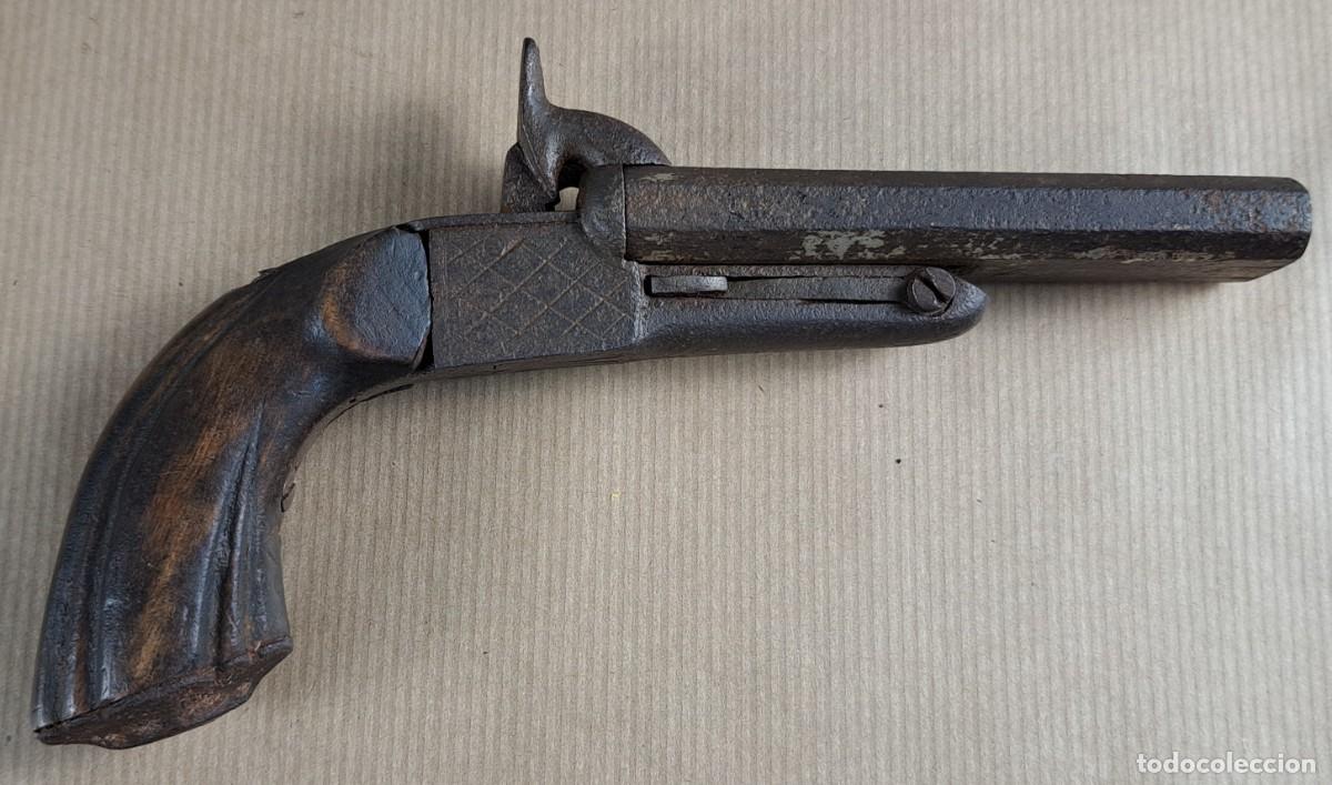 Militaria: Pistola francesa de espiga Lefaucheux, c. 1850&ndash;1870 no operativa