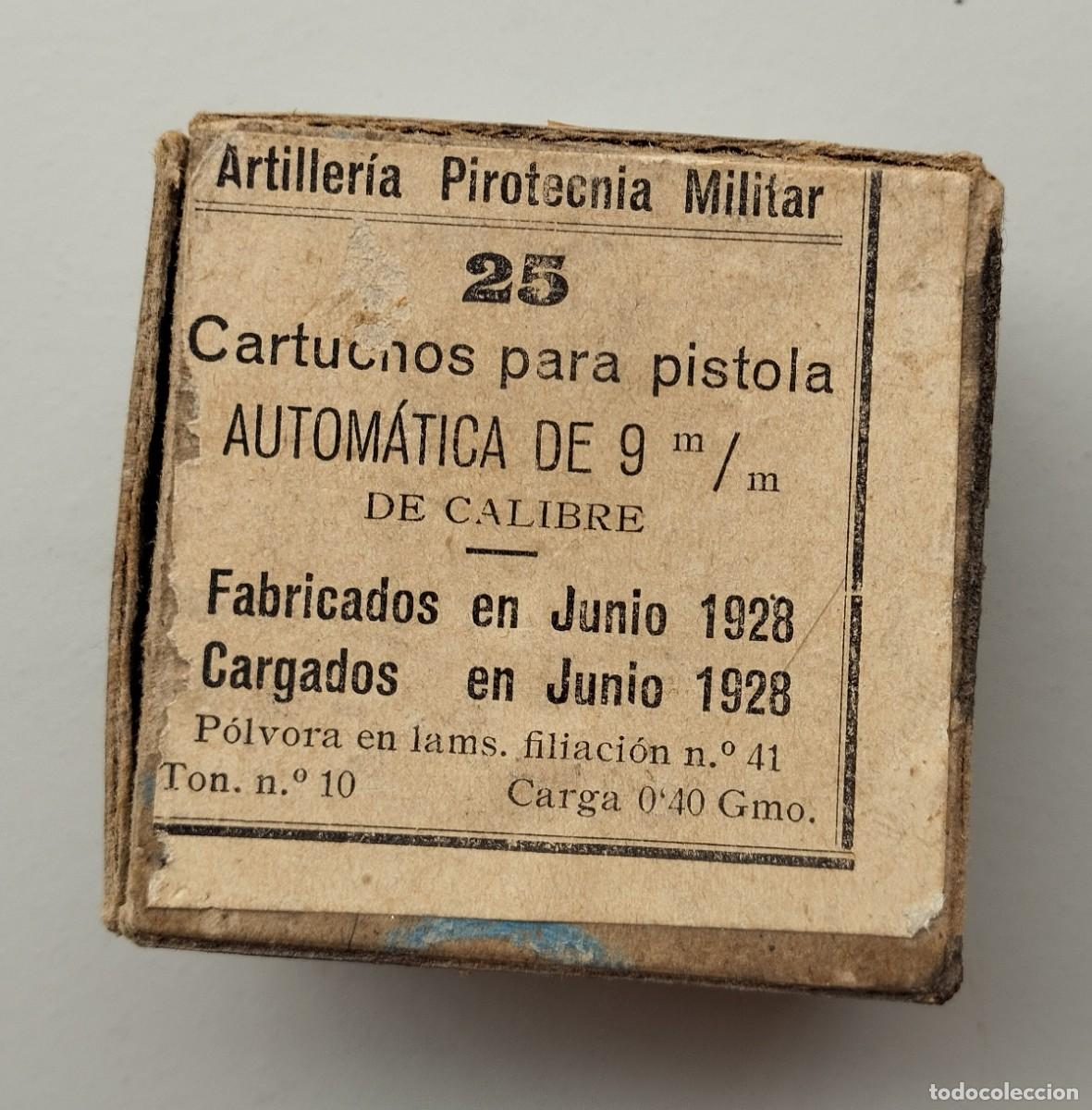 Militaria: caja vacia municion 9 largo astra 400