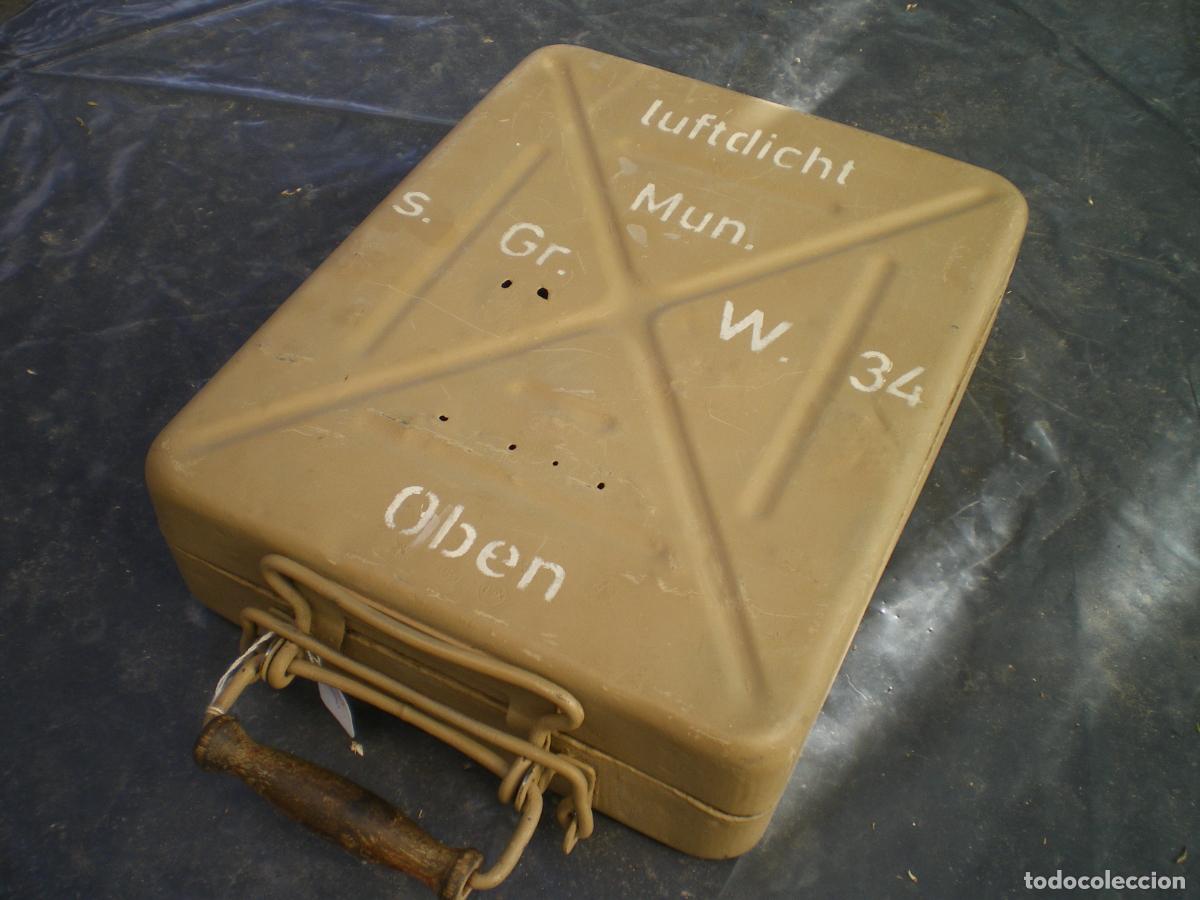 Militaria: CAJA ALEMANA GRANADAS MORTERO 50, SEGUNDA GUERRA MUNDIAL