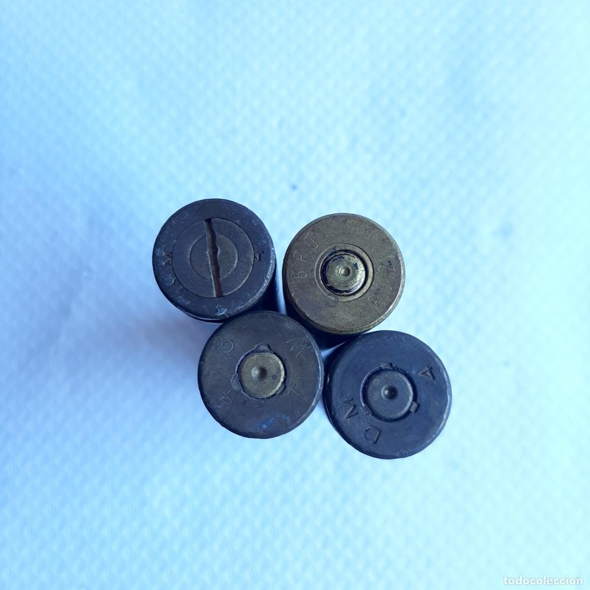 Militaria: Casquillos de ametralladora inertes - WW1 prima guerra 4 bossoli da mitragliera inerti